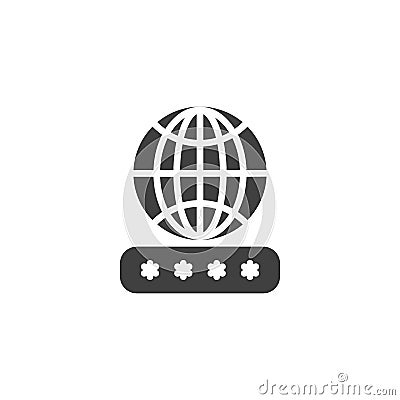 Globe password code vector icon Vector Illustration