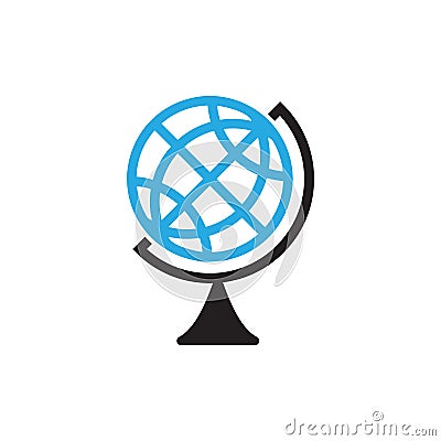 Globe school icon design template vector isolated Vector Illustration