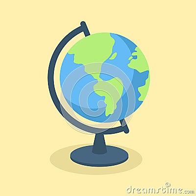 Globe School Supplies Travel Map Vector Vector Illustration