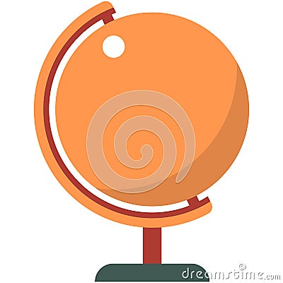 Globe school vector, world earth icon on white Vector Illustration