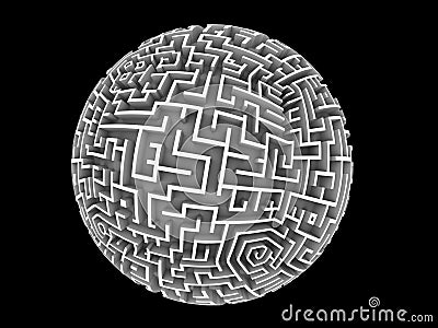 Globe shaped Maze Stock Photo