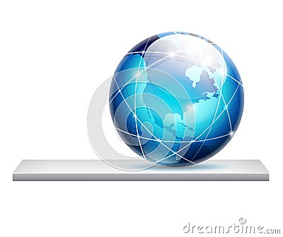 Globe on a shelf Vector Illustration