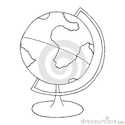 Globe sphere line sketch Vector Illustration