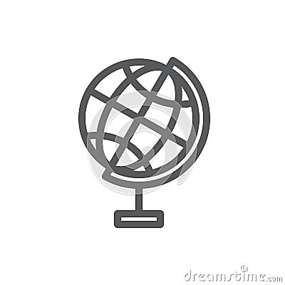 Globe sphere vector illustration editable icon - outline pixel perfect symbol of Earth model. Vector Illustration