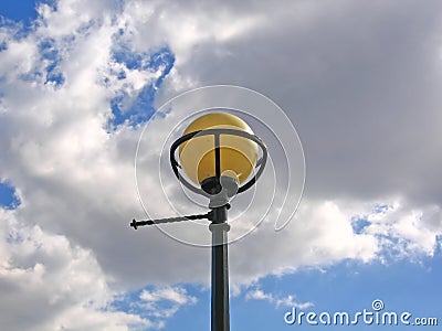 Globe street lamp and sky Stock Photo