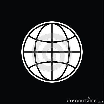 Globe symbol black and white vector illustration Vector Illustration