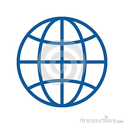 Globe thin line icon. Vector illustration. Internet, traveling, geography, communications, technology subjects Vector Illustration