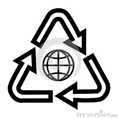 Globe on the topic of ecology and recycling. Elements for the mobile concept and web design Stock Photo