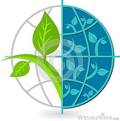 Globe tree logo Vector Illustration
