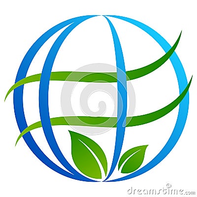 Globe tree logo on white Vector Illustration