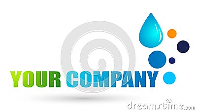 Globe Water drop logo concept of water drop with world save earth wellness symbol icon nature drops elements vector design Cartoon Illustration