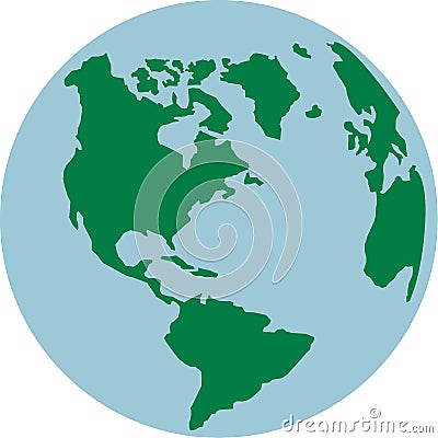 Globe world with american continents Vector Illustration