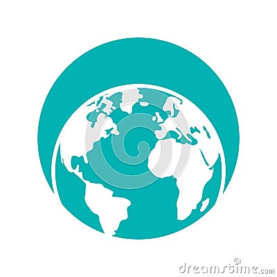 Globe world eart map symbol Vector Illustration