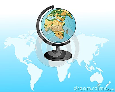 Globe. World map. Vector. Vector Illustration