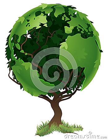 Globe world tree concept Vector Illustration