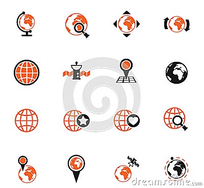 Globes icon set Vector Illustration