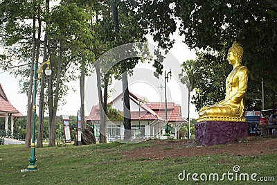 Buddha statue of Wat Khong Chiam in Ubon Ratchathani, Thailand Stock Photo