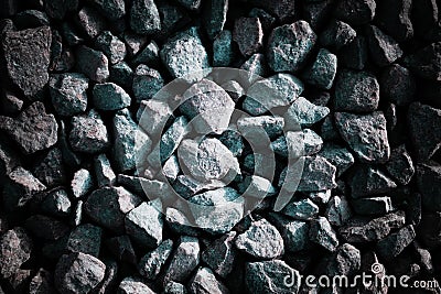 Gloomy background with dark crushed stone texture in horror style with scary shadows Stock Photo