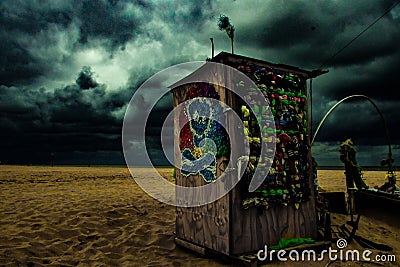 gloomy beach on Halloween Stock Photo