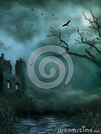 Gloomy Castle Stock Photo