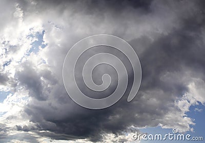 Gloomy sky with a large storm cloud Stock Photo