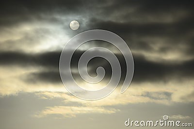 Gloomy winter sky with gray clouds Stock Photo