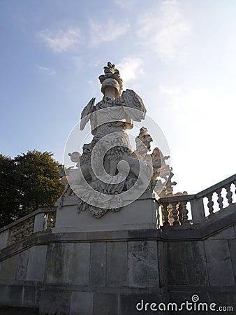 Beautiful sculpture at The Gloriette side, Vienna, Austria. Editorial Stock Photo