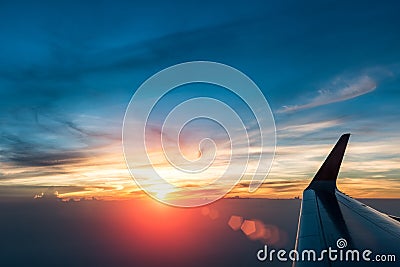 Glorious sunset in the air Stock Photo