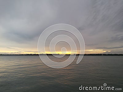 After Glorious Sunset The River Stock Photo