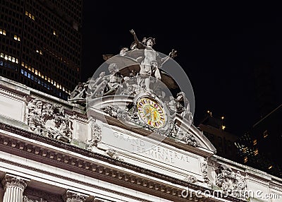 The Glory of Commerce sculpture adorns Grand Central Station Editorial Stock Photo