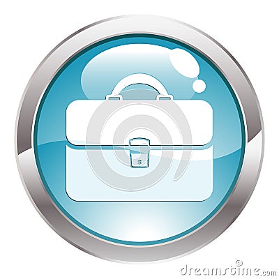 Gloss Button with Briefcase Vector Illustration