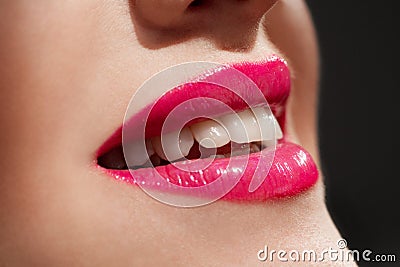 Gloss lips Stock Photo