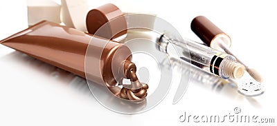 Gloss and liquid makeup Stock Photo