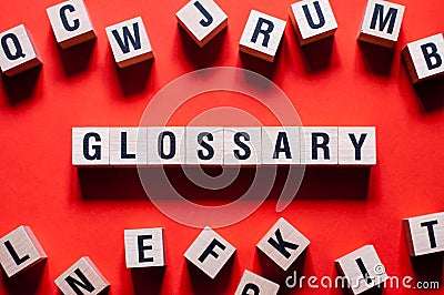 Glossary word concept on cubes Stock Photo