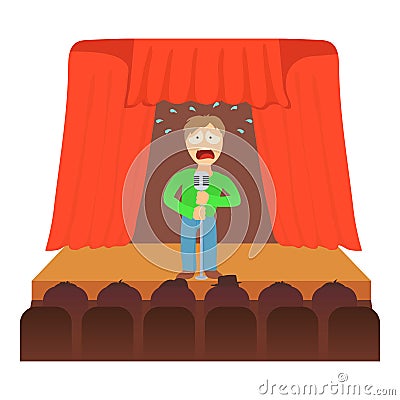 Glossophobia concept, cartoon illustration Vector Illustration