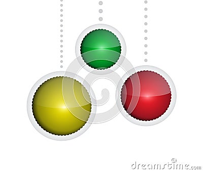 Glossy baubles Cartoon Illustration