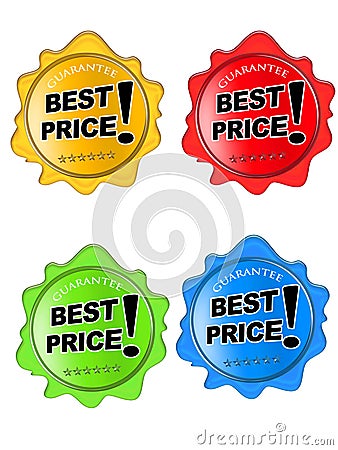 Glossy Best Price Icons Stock Photo