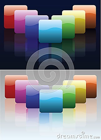 Glossy bright square buttons Stock Photo