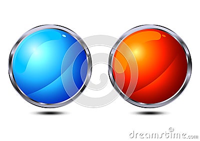 Glossy buttons Vector Illustration