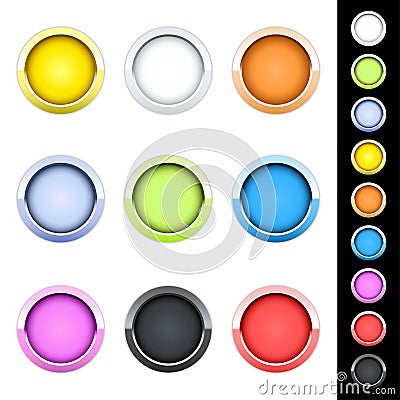 Glossy buttons Vector Illustration