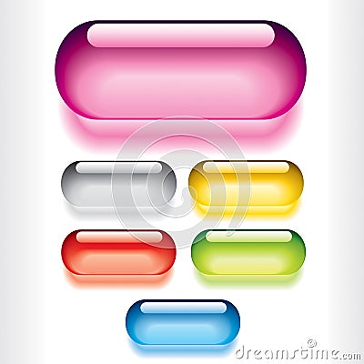 Glossy buttons Vector Illustration