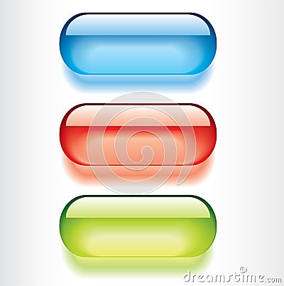 Glossy buttons Vector Illustration