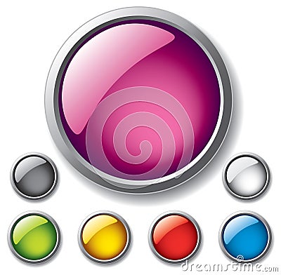 Glossy buttons Vector Illustration