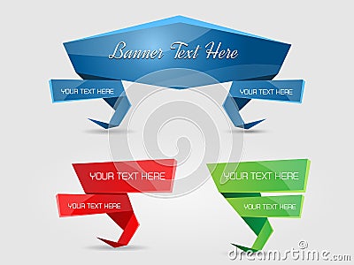 Glossy Colorful vector Banner Design Vector Illustration