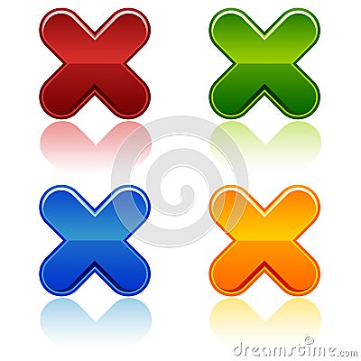 Glossy Crosses Vector Illustration