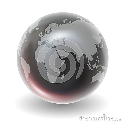 Glossy Crystal Earth Globe Stock Photo