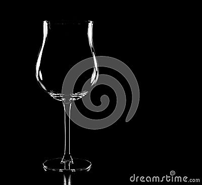 Transparent Wine Glases in Black Background Stock Photo