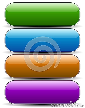 Glossy empty rounded button, banner backgrounds. Vector Illustration