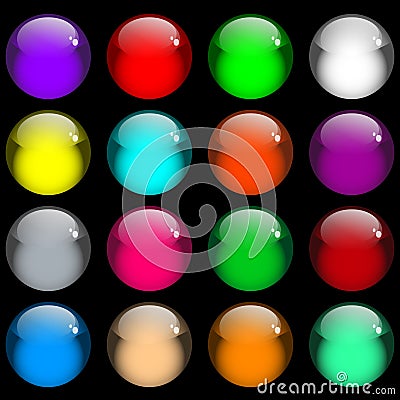 Glossy gel web buttons Vector Illustration
