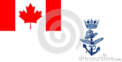 Glossy glass Canadian Naval Ensign Stock Photo